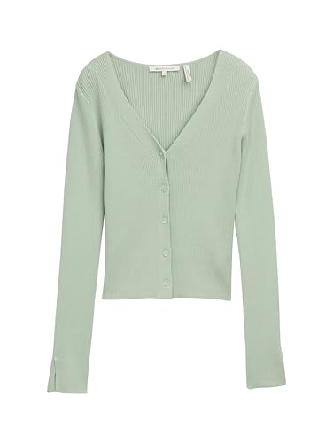 TOM TAILOR Denim Damen 1045616 Cardigan Strickjacke, 13632-Fresh Mint Green, XL von TOM TAILOR Denim
