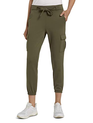 TOM TAILOR Denim Damen Cargo Freizeithose, 24008-Deep Olive Green, XL von TOM TAILOR Denim