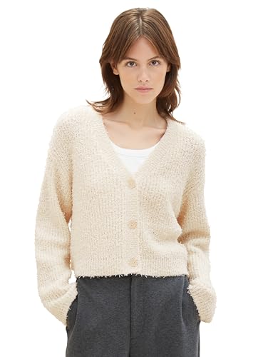 TOM TAILOR Denim Damen Cosy Relaxed Cardigan , soft neutral beige, L von TOM TAILOR Denim