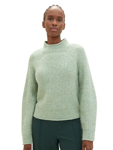 TOM TAILOR Denim Damen Cosy Strickpullover , dust green melange, XL von TOM TAILOR Denim