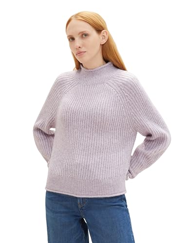 TOM TAILOR Denim Damen Cosy Strickpullover , soft lavender melange, XS von TOM TAILOR Denim