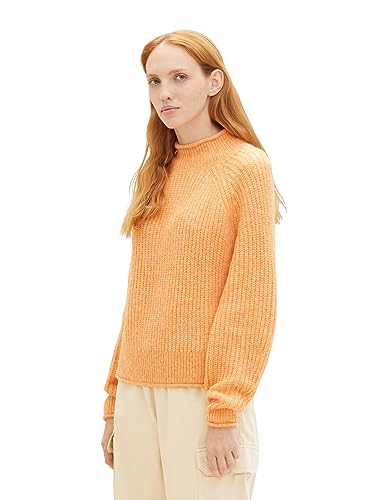 TOM TAILOR Denim Damen Cosy Strickpullover , sunrise apricot melange, L von TOM TAILOR Denim