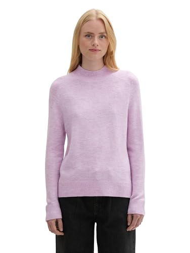 TOM TAILOR Denim Damen Cosy Strickpullover mit Rundhals, 36123 - Light Lilac Melange, M von TOM TAILOR Denim