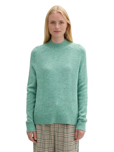 TOM TAILOR Denim Damen Cosy Strickpullover mit Rundhals, 36126 - Pacific Teal Melange, L von TOM TAILOR Denim