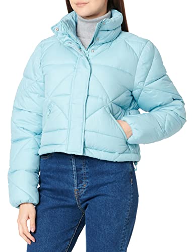 TOM TAILOR Denim Damen Cropped Puffer Jacke 1032684, 30271 - Bright Reef Blue, L von TOM TAILOR Denim