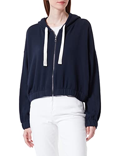 TOM TAILOR Denim Damen Cropped Sweatjacke mit Kapuze 1032939, 10668 - Sky Captain Blue, M von TOM TAILOR Denim