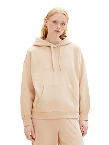 Tom Tailor Denim Damen Basic Hoodie, 31700 - Dusty Sand Beige, XXL von TOM TAILOR Denim