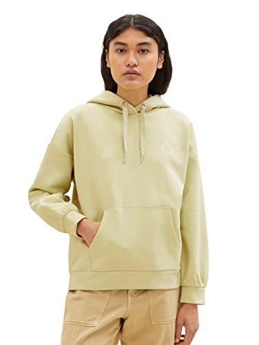 Tom Tailor Denim Damen Basic Hoodie, 32256 - Dusty Pear Green, L von TOM TAILOR Denim