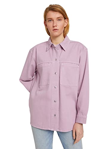 TOM TAILOR Denim Damen Denim Overshirt 1030945, 28995 - Soft Mauve, M von TOM TAILOR Denim