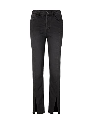 TOM TAILOR Denim Damen Emma Jeans mit Schlitz 1034173, 10250 - Used Dark Stone Black Denim, 25 von TOM TAILOR Denim