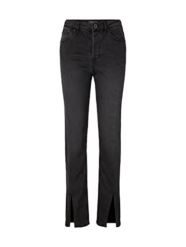TOM TAILOR Denim Damen Emma Jeans mit Schlitz 1034173, 10250 - Used Dark Stone Black Denim, 30 von TOM TAILOR Denim