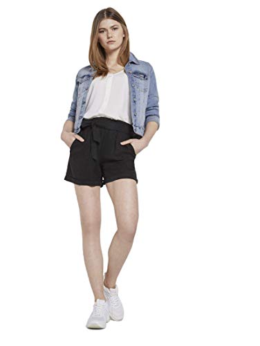 TOM TAILOR Denim Damen Freizeithose Shorts, 14482-Deep Black, S von TOM TAILOR Denim