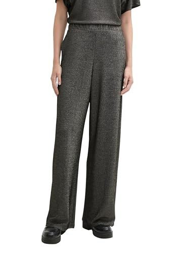 TOM TAILOR Denim Damen High Waist Palazzo Hose mit Glitzer-Effekt, 34029 - Black Glitter, XS TOM TAILOR Denim Damen High Waist Palazzo Hose mit Glitzer-Effekt, 34029 - Black Glitter, XS von TOM TAILOR Denim