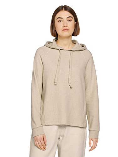 TOM TAILOR Denim Damen Basic Hoodie 1027687, 10336 - Light Cashew Beige, L von TOM TAILOR Denim