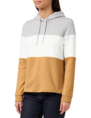 TOM TAILOR Denim Damen Hoodie mit Streifen 1034348, 27474 - Soft Camel, L von TOM TAILOR Denim