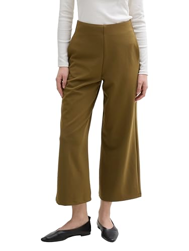 TOM TAILOR Denim Damen 1042304 Culotte High Waist Hose, 10370 - Golden Olive Green, S EU von TOM TAILOR Denim