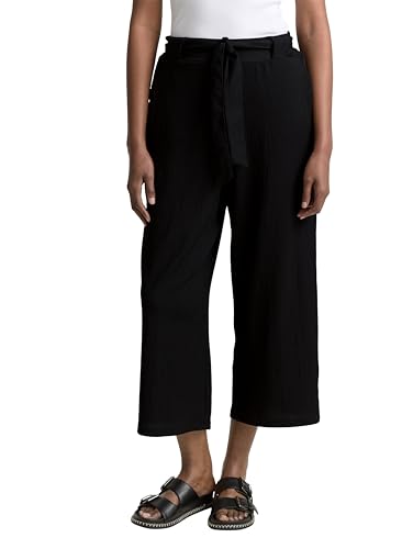 TOM TAILOR Denim Damen 1046839 Culotte High Waist Hose, 14482-Deep Black, S von TOM TAILOR Denim