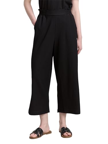 TOM TAILOR Denim Damen 1046824 Culotte High Waist Hose, 14482-Deep Black, S von TOM TAILOR Denim