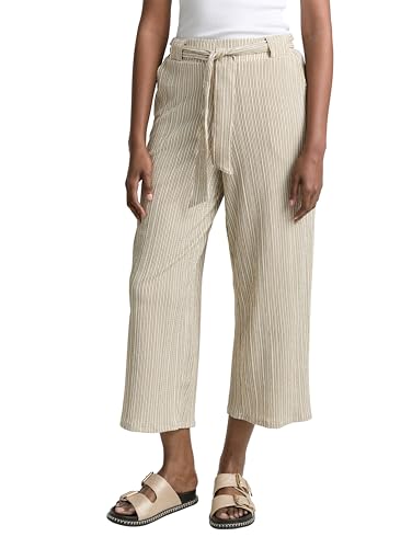 TOM TAILOR Denim Damen 1046839 Culotte High Waist Hose, 37812-Vertical Green White Stripe, M von TOM TAILOR Denim