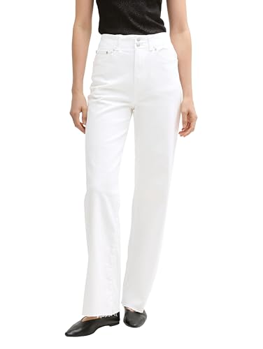 TOM TAILOR Denim Damen 1046698 Wide Leg Jeans, 20000-White, L von TOM TAILOR Denim