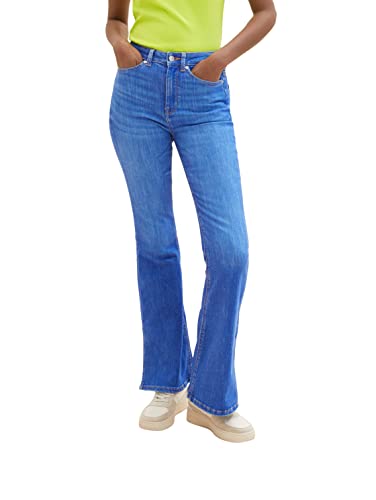 TOM TAILOR Denim Damen Jeanshose mit Schlag 1035422, 10152 - Mid Stone Bright Blue Denim, 29 von TOM TAILOR Denim