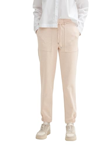 TOM TAILOR Denim Damen Jogger Jersey-Hose, 19663 - Light Camel Melange, XXL von TOM TAILOR Denim