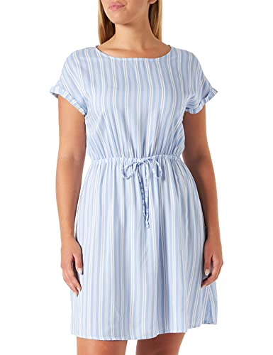 TOM TAILOR Denim Damen Kleid mit Streifen 1032340, 21371 - Light Blue Vertical Stripe, XL von TOM TAILOR Denim