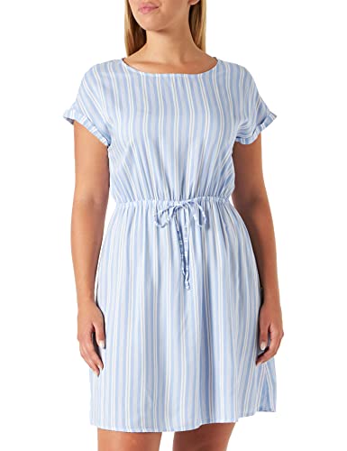 TOM TAILOR Denim Damen Kleid mit Streifen 1032340, 21371 - Light Blue Vertical Stripe, XS von TOM TAILOR Denim