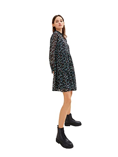 TOM TAILOR Denim Damen Kleid mit Volant 1034284, 30708 - Sparkling Dots Print, L von TOM TAILOR Denim