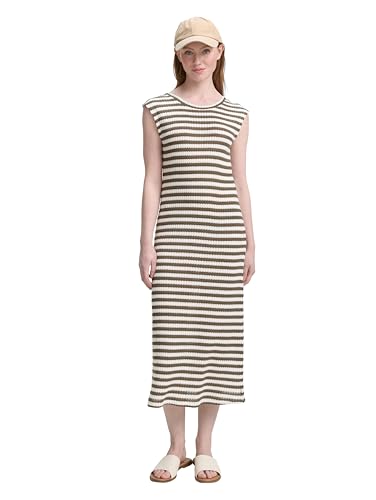 TOM TAILOR Denim Damen 1046649 Kleid, 37852-Olive White Stripe, XXL von TOM TAILOR Denim