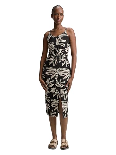 TOM TAILOR Denim Damen 1046704 Kleid, 37993-Abstract Black Beige Print, XL von TOM TAILOR Denim