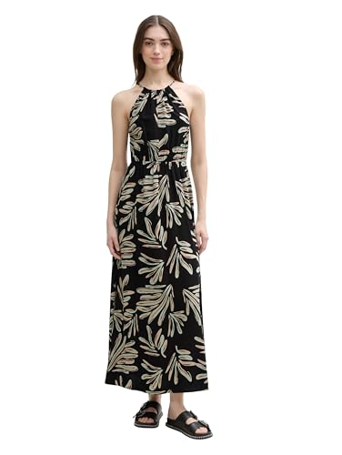 TOM TAILOR Denim Damen 1046703 Kleid, 37993-Abstract Black Beige Print, XS von TOM TAILOR Denim