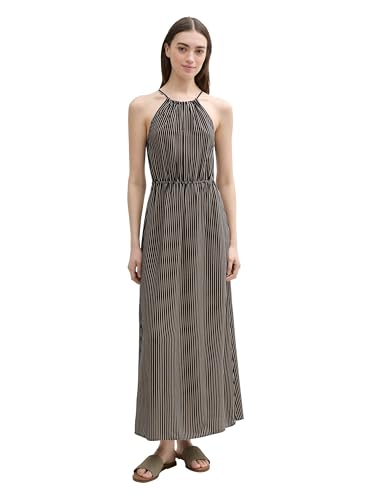 TOM TAILOR Denim Damen 1046703 Kleid, 37995-Black Beige Stripe, L von TOM TAILOR Denim