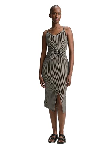 TOM TAILOR Denim Damen 1046704 Kleid, 37995-Black Beige Stripe, XS von TOM TAILOR Denim