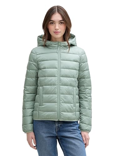 TOM TAILOR Denim Damen Lightweight Steppmantel mit Kapuze,28991 - gleam jade green, XS von TOM TAILOR Denim