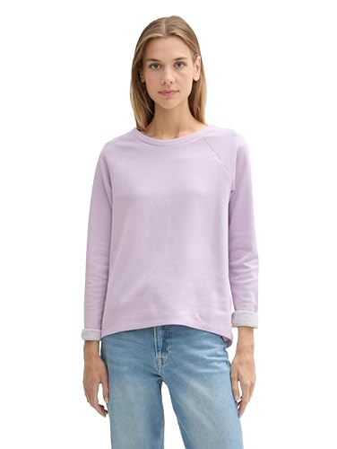 TOM TAILOR Denim Damen Longsleeve mit Knopfleiste am Rücken, 13242 - Purple Dreams, L von TOM TAILOR Denim