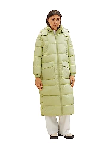 TOM TAILOR Denim Damen Longstyle Puffer Parka mit abnehmbarer Kapuze, dusty pear green, M von TOM TAILOR Denim