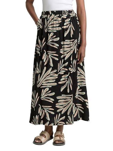 TOM TAILOR Denim Damen 1046693 Maxi Rock, 37993-Abstract Black Beige Print, XXL von TOM TAILOR Denim