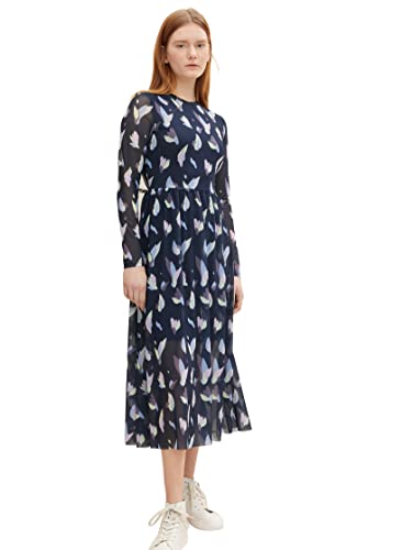 TOM TAILOR Denim Damen Meshkleid mit Print 1031017, 29961 - Navy Abstract Flower Print, XS TOM TAILOR Denim Damen Meshkleid mit Print 1031017, 29961 - Navy Abstract Flower Print, XS von TOM TAILOR Denim