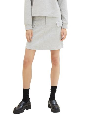 TOM TAILOR Denim Damen Mini Cargo Rock , basic light grey melange, S von TOM TAILOR Denim