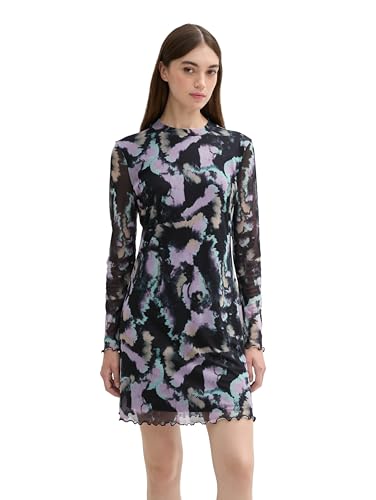 TOM TAILOR Denim Damen Mini Mesh Kleid mit transparenten Ärmeln, 36531 - Abstract Batik Landscape Print, M TOM TAILOR Denim Damen Mini Mesh Kleid mit transparenten Ärmeln, 36531 - Abstract Batik Landscape Print, M von TOM TAILOR Denim