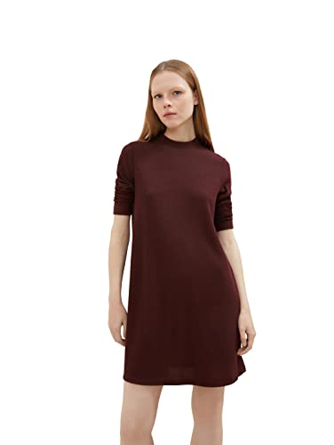 TOM TAILOR Denim Damen Mini Strickkleid mit Stehkragen 1034281, 30877 - Bitter Chocolate Melange, M von TOM TAILOR Denim