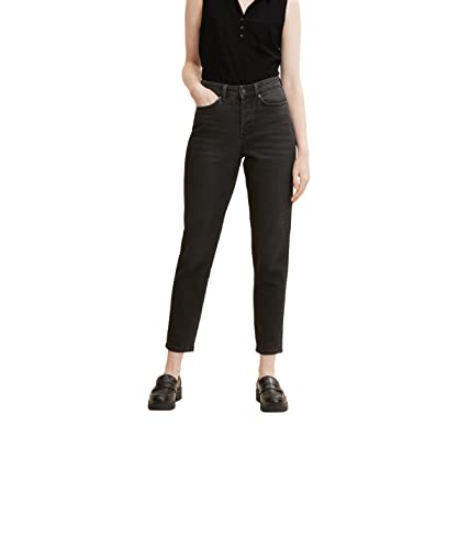 TOM TAILOR Denim Damen Mom Fit Jeans 1032693, 10258 - Overdyed Black Denim, 26 von TOM TAILOR Denim