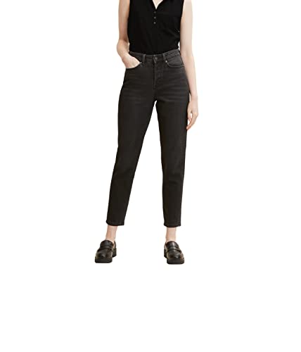 TOM TAILOR Denim Damen Mom Fit Jeans 1032693, 10258 - Overdyed Black Denim, 26 von TOM TAILOR Denim