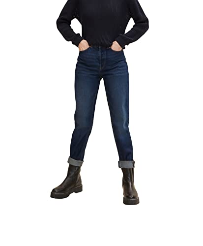 TOM TAILOR Denim Damen Mom Fit Jeans 1032693, 10282 - Dark Stone Wash Denim, 30 von TOM TAILOR Denim