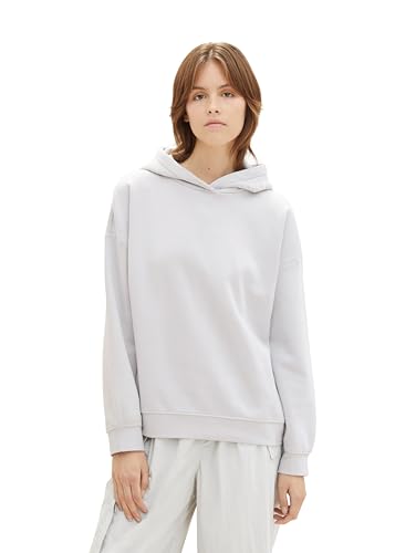 TOM TAILOR Denim Damen Oversized Hoodie, basic light grey, L von TOM TAILOR Denim