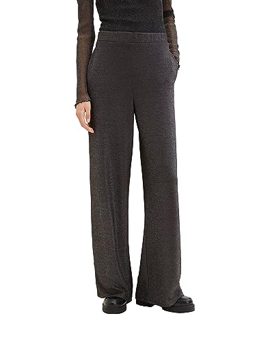 TOM TAILOR Denim Damen Palazzo Lurex Wide Leg Hose , black glitter, M von TOM TAILOR Denim