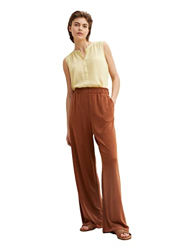 TOM TAILOR Denim Damen Palazzo Stoffhose 1031406, 29566 - Nut Brown, L von TOM TAILOR Denim