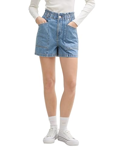 TOM TAILOR Denim Damen 1046700 Bermuda Jeans Shorts, 10113-Clean Mid Stone Blue Denim, S von TOM TAILOR Denim