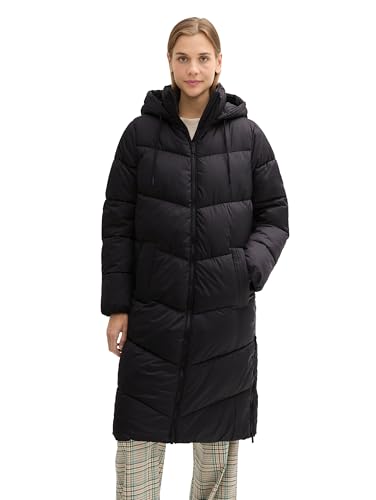 TOM TAILOR Denim Damen Puffer Parka mit Abnehmbarer Kapuze, 14482 - Deep Black, M von TOM TAILOR Denim